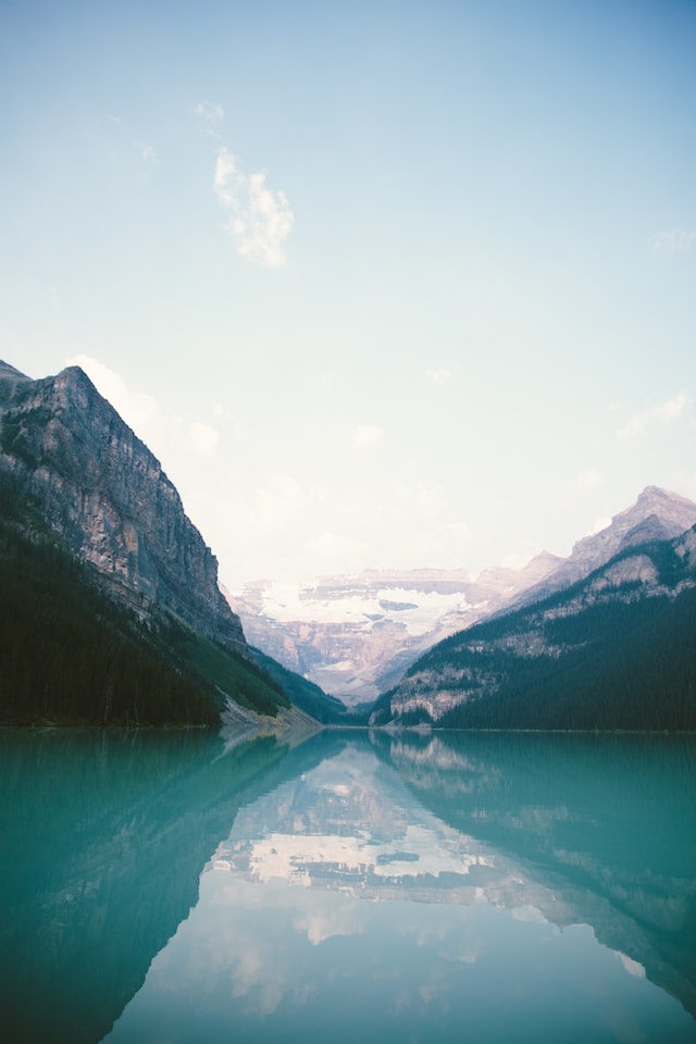 valley with mountains and water